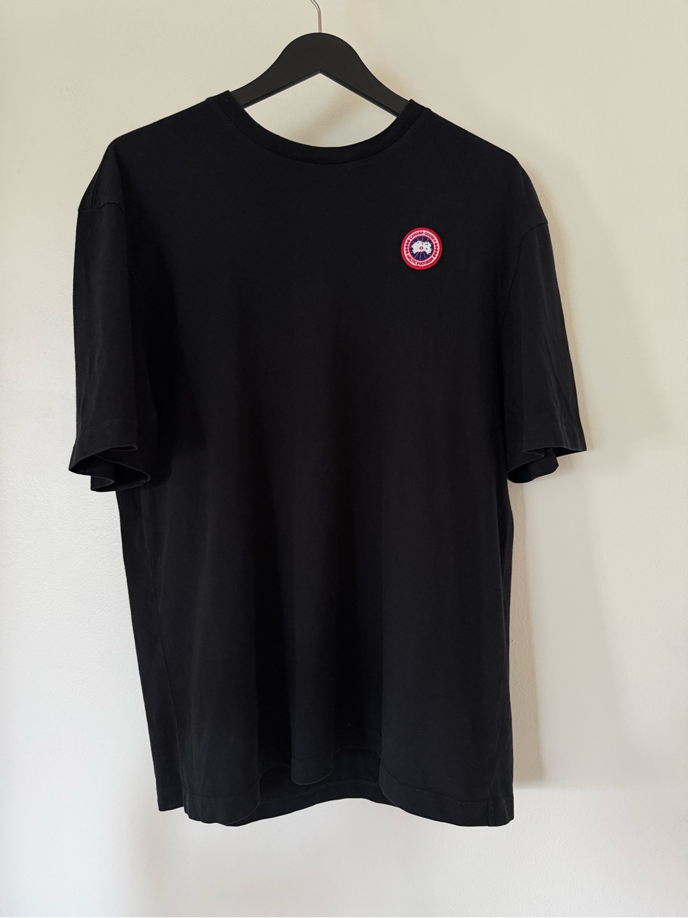 Canada Goose Black Short-Sleeve Crewneck T-Shirt with Red Patch